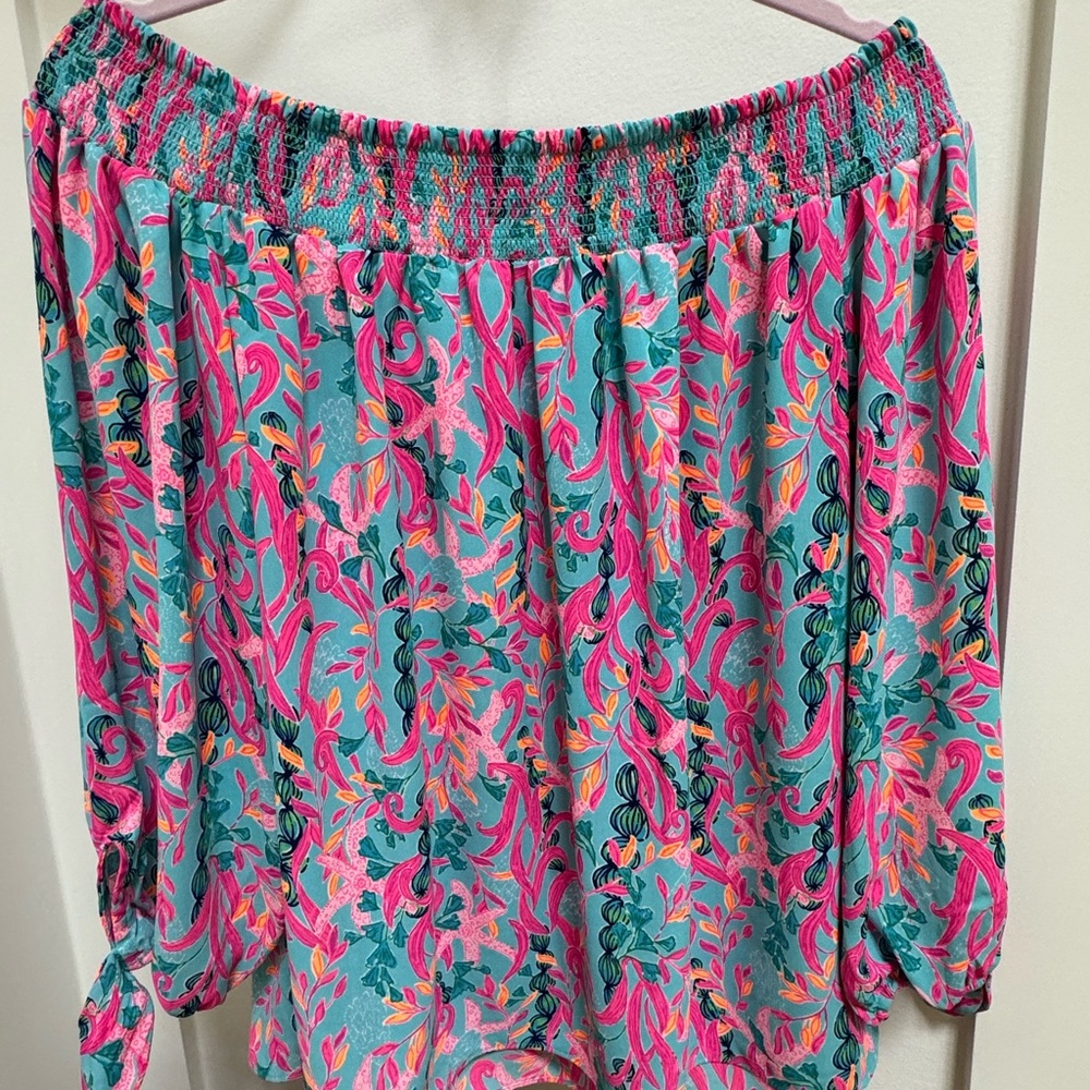 - Maryellen Off-The-Shoulder Top - Multi Seaweed Samba. - Picture 2 of 6